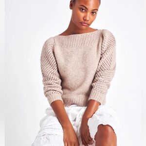 LoveShackFancy Alpaca Sweater Oatmeal Size M still in stores!!!